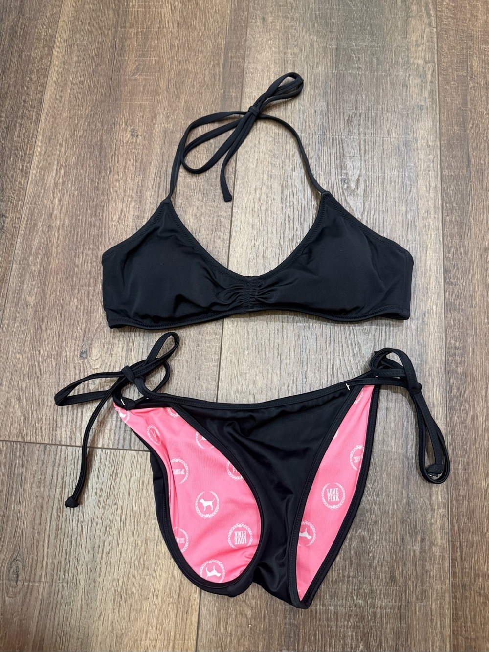 Victoria’s Secret pink black bikini